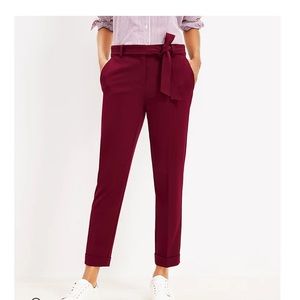 Devin tie waist slim pant— LOFT